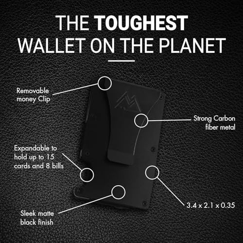 Image of Mountain Voyage Co Minimalist Wallet for Men - Slim RFID I Scratch Resistant, Matte Black Credit Card Holder & Money Clip, Easily Removable Money & Cards, Mens Wallets
