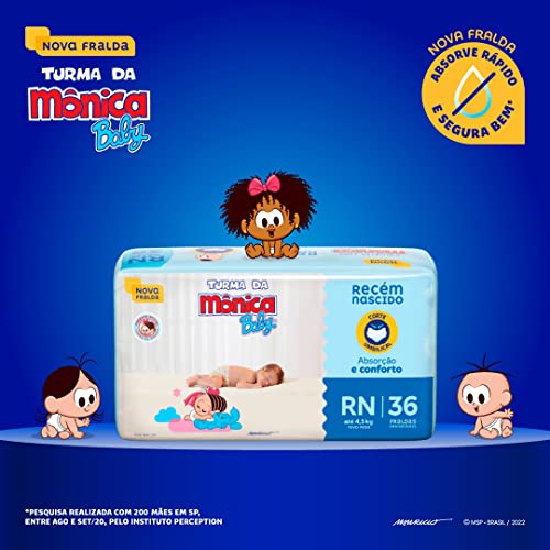 Fralda Turma da Mônica Baby Jumbo RN 36 Unidades