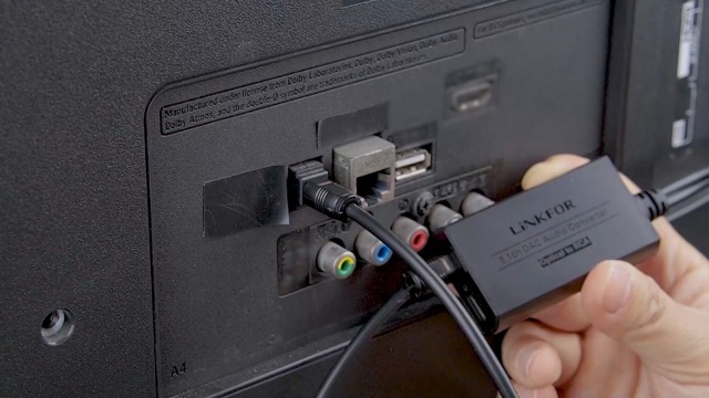 Image of LiNKFOR 192kHz SPDIF Toslink to RCA DAC Converter, 2.1m Cable | Digital-to-analog audio adapter supports Dolby AC-3 and DTS 5.1 channel audio decoding