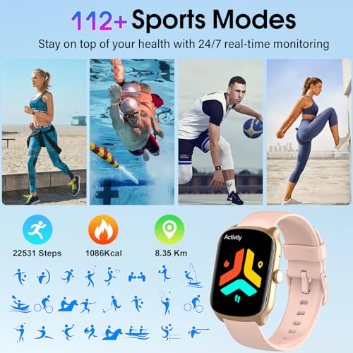 Smart Watch for Men Women, 1.95"HD Curved Screen Smartwatch (Dial/Answer Calls), Heart Rate Sleep Monitor Fitness Smartwatch, 112+Sports Modes Activity Trackers,IP68 Waterproof Watches for Android iOS4