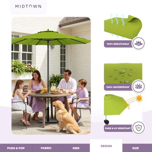 Image of Midtown Umbrellas Push and Pop - 10 Ft Patio Umbrella, Pear Canopy