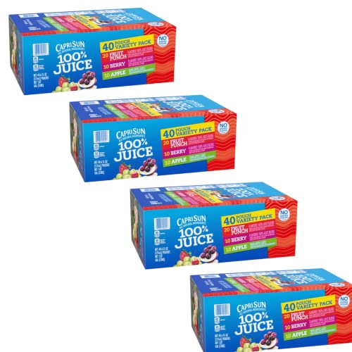 Capri Sun Juice - Variety Pack - No Artificial Colors, Flavors or Preservatives - Perfect for Any Adventure - Ready Set Gourmet Donate a Meal Program - 4 Pack (6oz, 40ct Each)