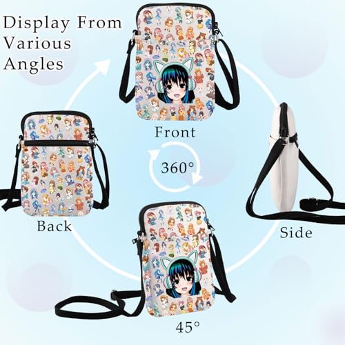 BWWKTOP Cartoon Anime Crossbody Purse Japan Anime Fans Anime Adjustable Strap Bag Anime Lover Gift Kawaii Anime Merch3