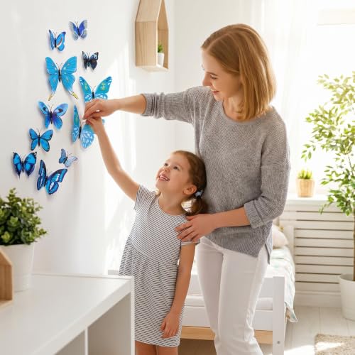 12 stickers decorativos de mariposas 3D miniatura 7