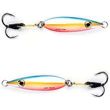 Palomar Flat Fall Jig Slow Pitch Vertical Iron Ocean Lure | MUSTAD Hooks-Owner Rings | Kevlar Assist Cord | 10 Colors-5 Weights | 6-Pack / 2-Pack Bulk Prices | Evolutionary Graphene Paint | US Owned