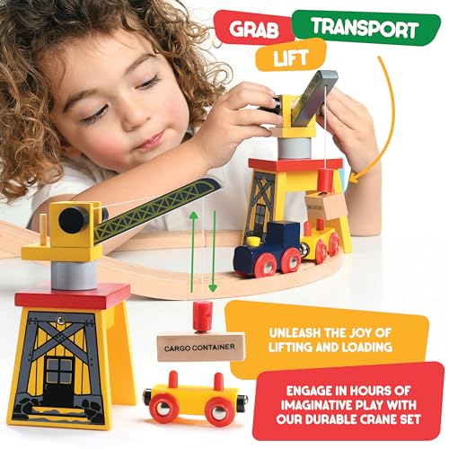 Play22 6085 Wooden Train Set Toddler Toys - 38 Pcs Wood Train Track Set thumb #3