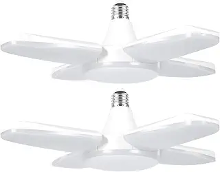 ガレージライト LED ペンダントライト 屋内 80W 6000lm LED電球 6500K 天井照明 取付簡単 工事不要 角度調節可能 | 作業灯 昼白色 2個 車庫 倉庫 納戸