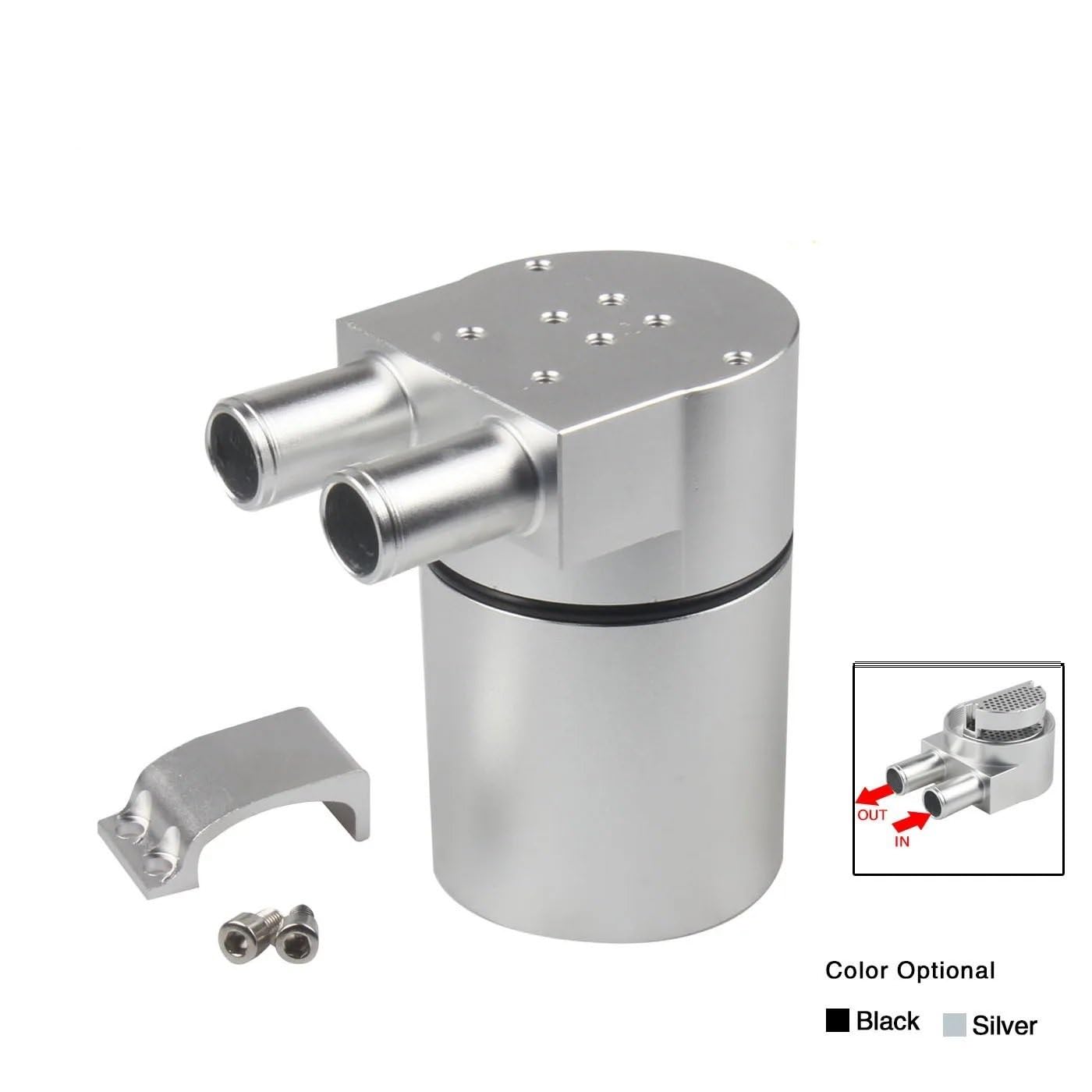zbiornik płynu chłodzącego Pasuje do BMW N54 335 535 E60 E82 E90 E91 E92 E93 pojemnik ściągania oleju zbiornik 350ml czarny/srebrny(DSF006-1)
