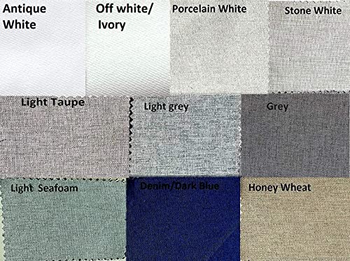 Ikiriska 100% Blackout Extra Long Linen Curtain (1 Panel). Thick Thermal Insulated Fabric. Custom Made (Off White/Ivory, 144