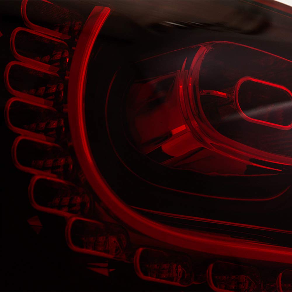 Set di luci posteriori LED R-Look compatibile con Volkswagen Golf VI 2008-2012 escl. Variant - Rosso/Trasparente/Grigio - incl. luci dinamiche