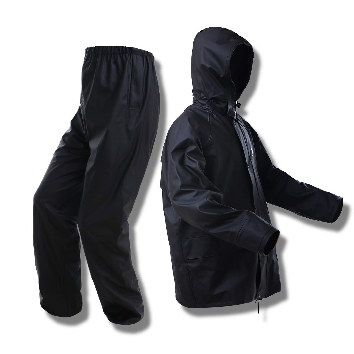 Trajes de lluvia para hombres, mujeres, impermeable, resistente, impermeable, para pesca, chaqueta y pantalones, capucha oculta