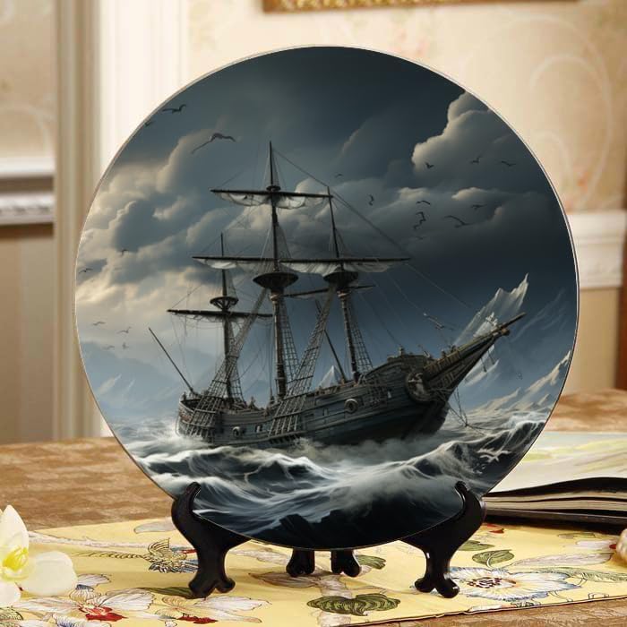 Deer 10-inch Ceramic Plate for Wall Display or Tabletop, with Stand & Hook DP-965610572