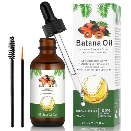 AOOSA Aceite de Batana para el Cabello, 60 ml Puro y Natural Aceite Esencial de Batana, Promueve el Crecimiento del Cabello, Nutre el Cuero Cabelludo, Cuidado para Uñas, Pestañas, Piel