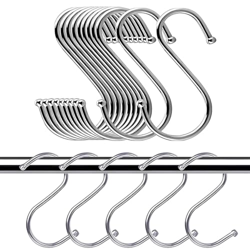KYLOS 10 Ganci a S in Acciaio Inox 304 - Altezza 9cm Diametro 3mm - Multiuso per Cucina, Bagno e Ufficio - Resistente alla Ruggine e Facile da Installare