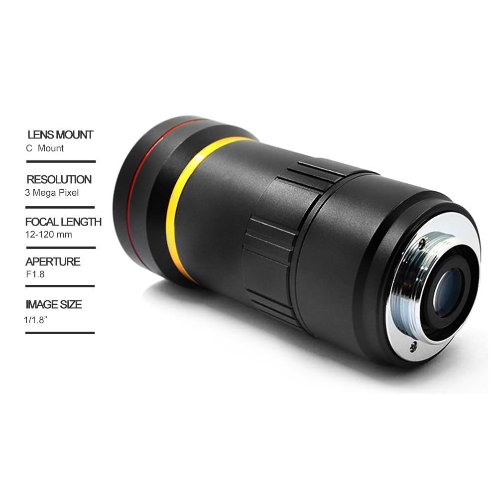 Obiettivo Vifocal 3 Megapixel 12-120mm Iris Manuale 1/1.8" Obiettivo C Mount for Telecamere IP Bassa Distorsione