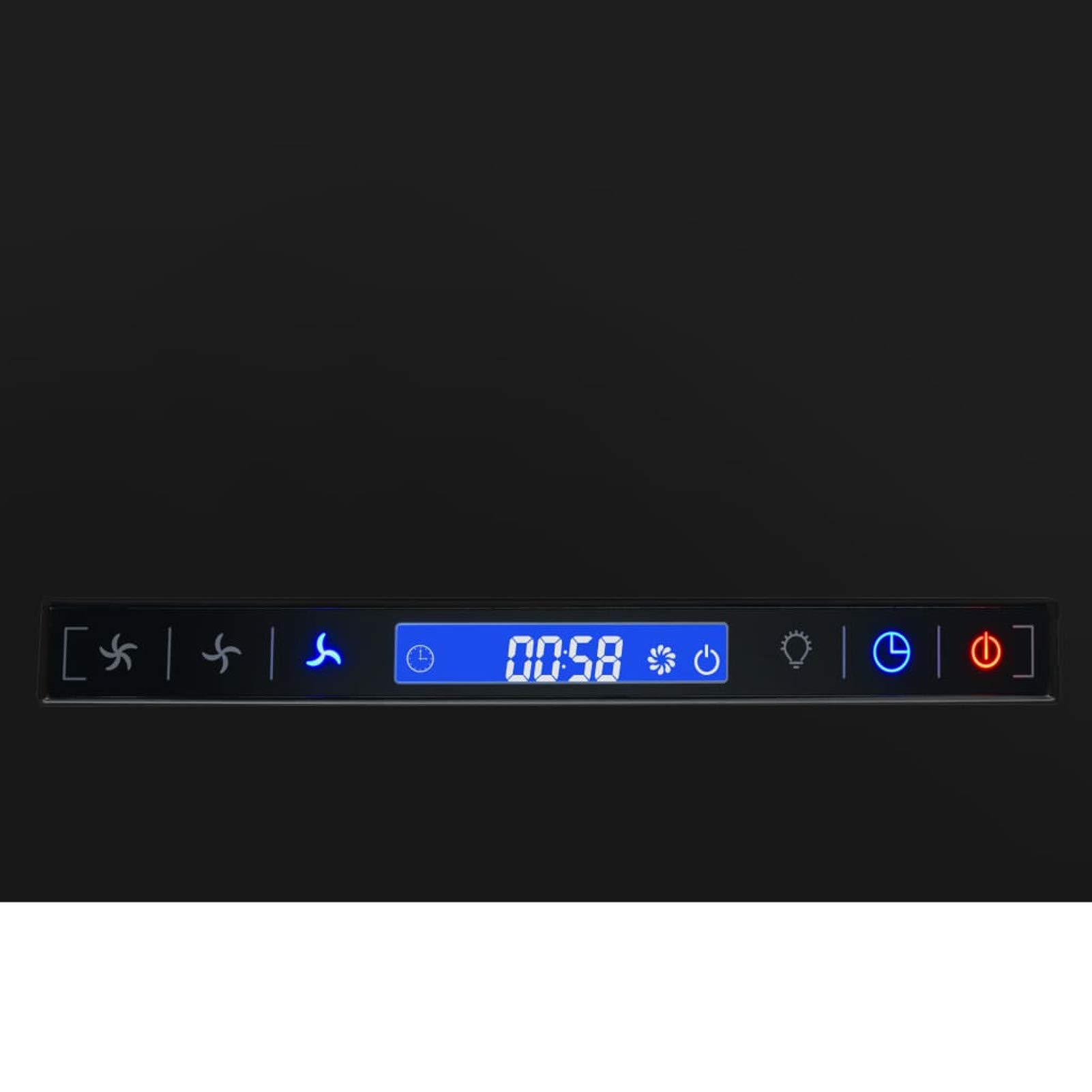 Cappa da Cucina ad Isola Sospesa LCD con Sensore 55 cm Acciaio Argento/Nero 55x37 cm 180 W 220-240 V, 50/60 Hz,Cappa Aspirante,Cappa a Isola