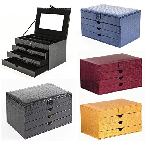 Preisvergleich Produktbild LUXOR Schmuckkoffer Schmuckkasten Kroko Prägung Lacklederoptik B-Ware