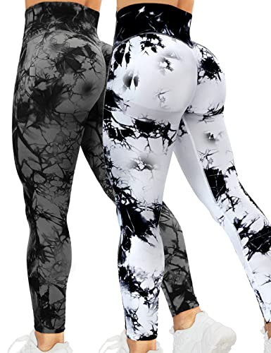 Kuzimua 2er Pack Scrunch Butt Sport Leggings Damen, Push Up High Waist...