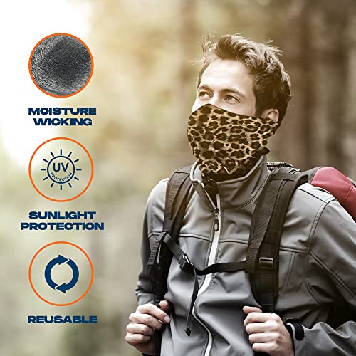 Armoray Face Mask Balaclava Neck Gaiter Reusable Washable Bandana Headwear Headband For Men & Women Hiking Cycling Fishing Masks (Checkered Cheetah) #TOP1