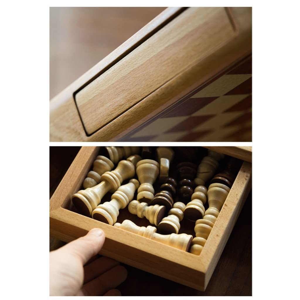 ZAW Schach Lagerschublade Schach Set High-End-hölzerne Klassische Brettspiele Portable for Anfänger und Erwachsene Chess (Größe : 40CM)