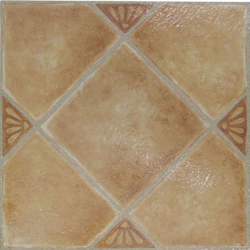 Beige Ceramic Vinyl Floor Tiles 20 Pcs Self-adhesive Flooring
