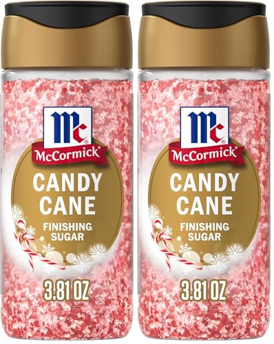Image of McCormick Finishing Sugar, Candy Cane, Limited Edition, Sweet Peppermint, Iconic Holiday Flavor, For Hot Chocolate, Chocolate Fudge, Bark, Cocktails, and More, 3.81 oz (Pack of 2)