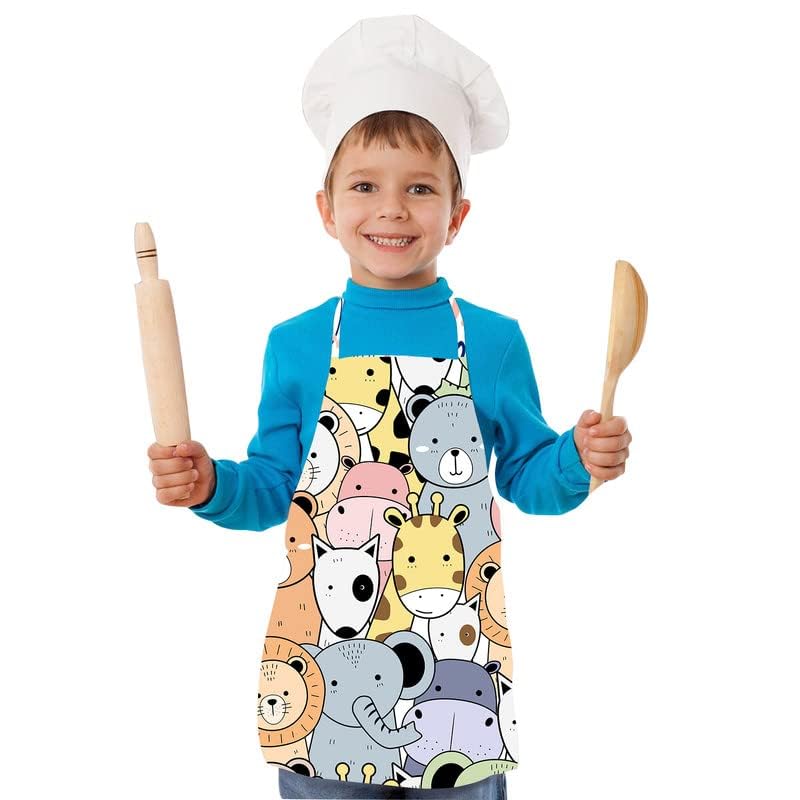 Hopcara® Apron for Boys & Girls | Waterproof Chef Apron for Kids | Washable Apron for Kids for Painting Cooking Baking Sculpting | Adjustable Neck | Digital Printed Apron | Christmas Gifts.-image-15