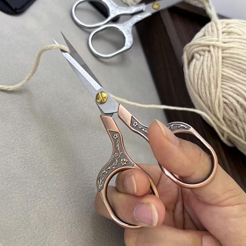 Small Sharp Scissors for Hair Cutting, Beard, Eyebrow, Nose, Facial Hair, Beauty | Sewing Trimming Scissors for Embroidery, Yarn Fabric, Thread, Craft & Crochet