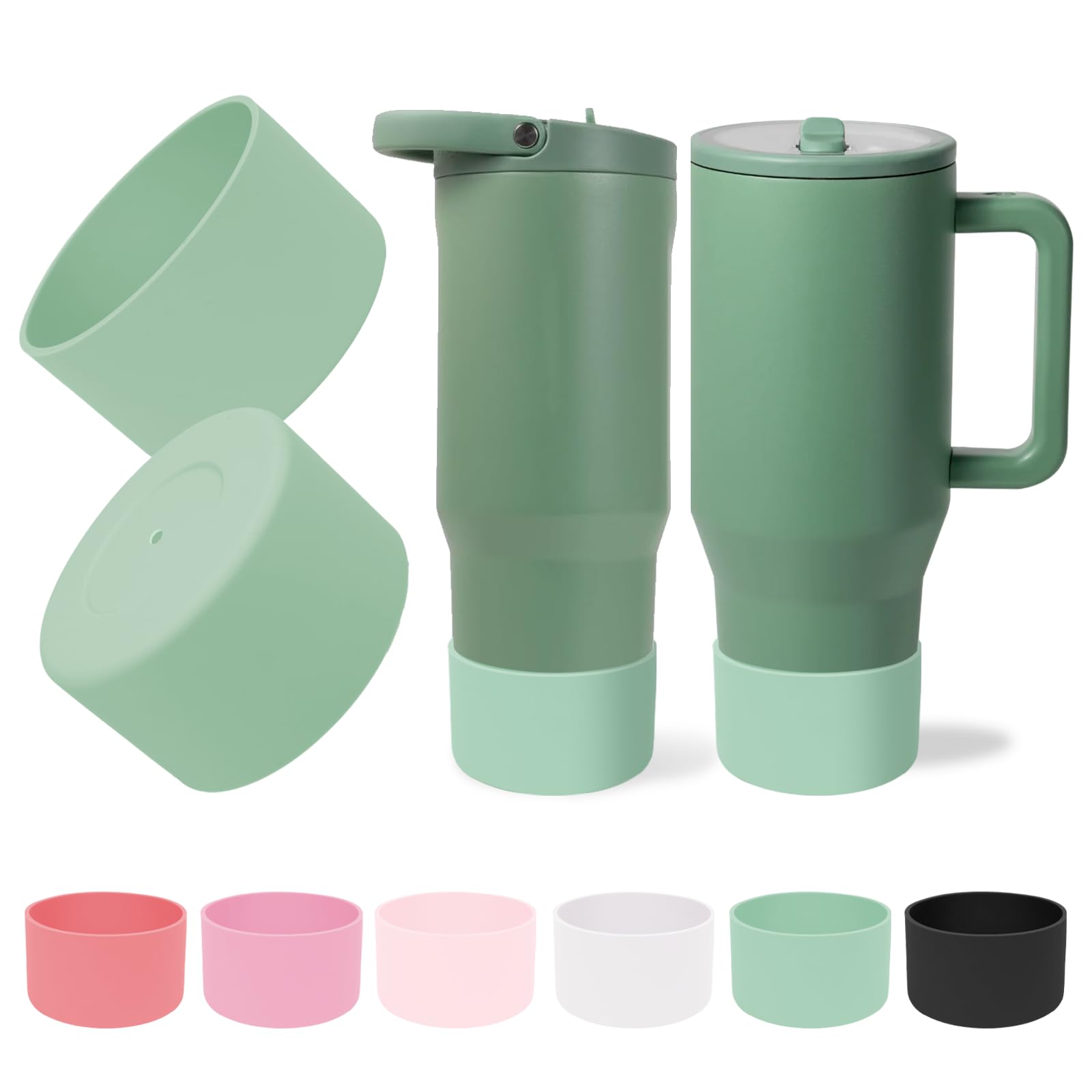 Lot De 2 Couvercles à Rabat Avec Paille De Rechange Pour HydroJug Traveler, 1200 Ml – Couvercle à Paille De Rechange Pour HydroJug Traveler, Réutilisable, Résistant Aux éclaboussures (vert Foncé