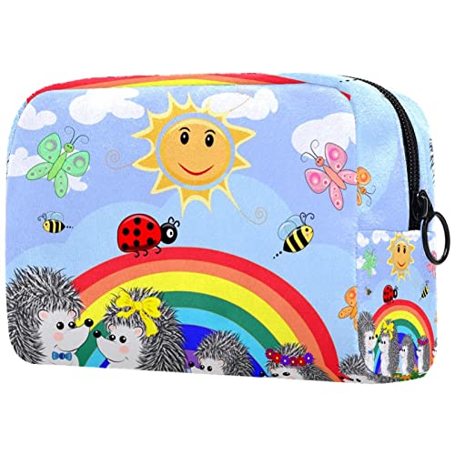 Trousse De Toilette De Voyage Hérissons Organisateur De Maquillage Cosmétique pour Douche De Salle De Bain 18.5x7.5x13cm