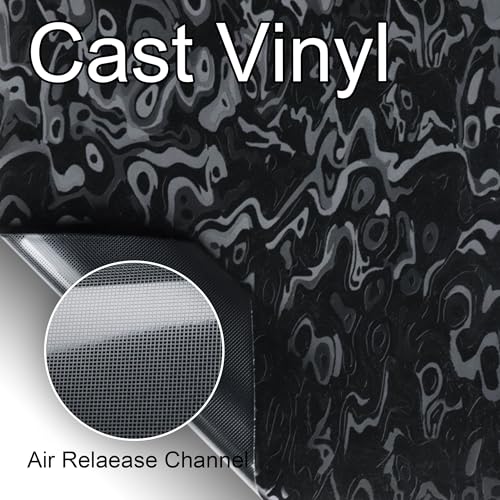 Lypumso Forged Carbon Fiber Vinyl Wrap, 3D Cosmic Ghost Textured Auto Car Sticker Decal Film Sheet DIY Vehicle Paint Changing Wrap Featuring Air Release Technology (Black, 1ft x 10ft) - Image 6