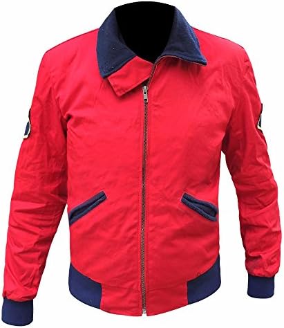 SALTONI David Hasselhoff Baywatch Lifeguard Bomber Style Jacket (XL) Red