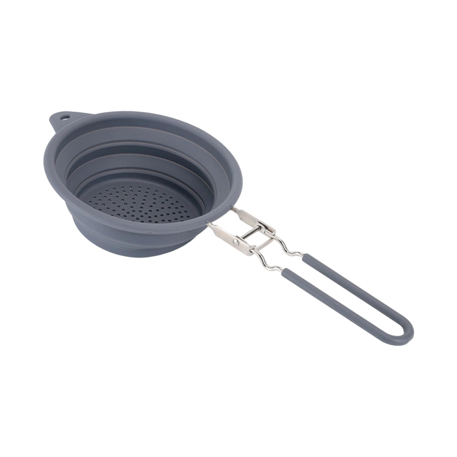 Kalttoy Silicone Colander Strainer with Handle, Foldable Space-Saving Kitchen Strainer for Pasta Vegetables Fruits Folding Colander Set with Handle Space Saving Strainers
