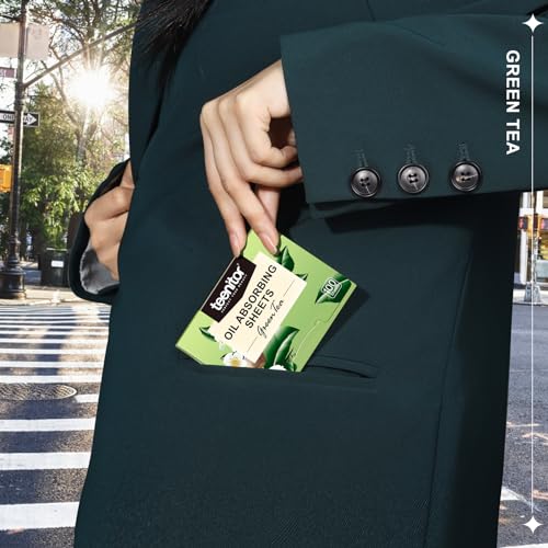 teenitor oil blotting sheets for face 400 sheets green tea oil absorbing sheets blotting paper for oily skin oil absorbent pads face oil wipes oil sheets for women oil control film large 10cmx7cm