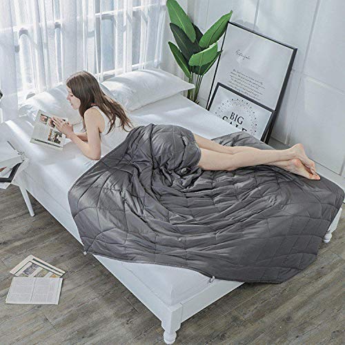 Asfrost Weighted Blankets For Kids And Adults, 60''X80'' 15Lbs, 100% Breatehable Cotton With Premium Glass Beads Of Heavy Blanket, Can Be Used In All Seasons, Dark Grey #TOP6
