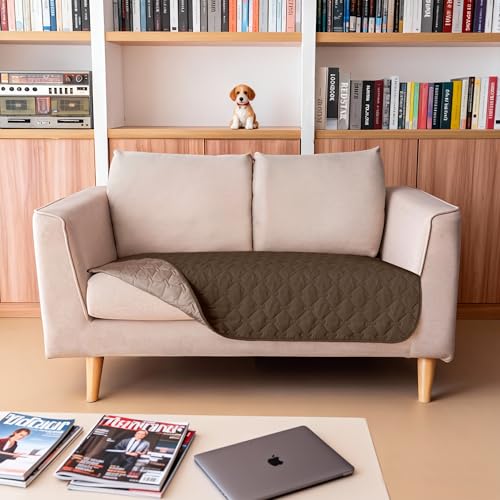 Image of gogobunny 100% Double Sided Waterproof Dog Blanket Soft Pet Bed Cover Reversible Protect Furniture Couch Sofa Car for Puppy Cat Kids (Dark Chocolate /Light Chocolate, 32x53 Inch (Pack of 1))