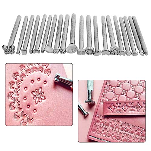 Patioer 52 Pcs Leather Tools Kit with Stitching Groover, Prong Punch and Leather Working Saddle Making Stamps Tools Set for DIY Leathercraft - Thumbnail 7
