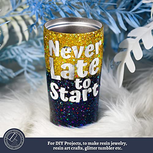 LEOBRO Black Holographic Chunky Glitter 160G/5.64OZ, Craft & Nail Glitter for Resin Epoxy Tumblers - Image 4