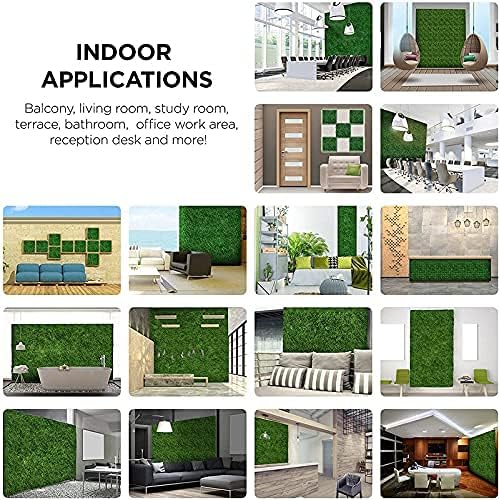 Image of Wall Grass (2 Pcs), Artificial Grass for Wall Decoration, Vertical Garden Artificial Mat, Artificial Grass Tiles for Balcony and Garden (Purple, 50cm x 50cm x 8cm, Plastic, Pack of 2)
