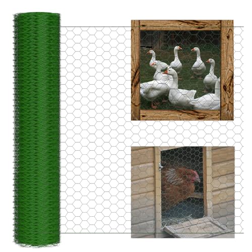 Maschendrahtzaun Zaun-Komplettset, Metall Gitterzaun, Drahtzaun Höhe 50cm Länge 25m Maschendrahtzaun, Maschendraht-Geflecht, Gartenzaun, Draht Gitterzaun, PVC Beschichteter Kunststoffgitterzaun