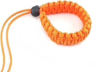 AKOAK Braided 550 Paracord Adjustable Camera Wrist Strap,Safety Strap for Video Camcorder,Binoculars and DSLR Camera,Orange