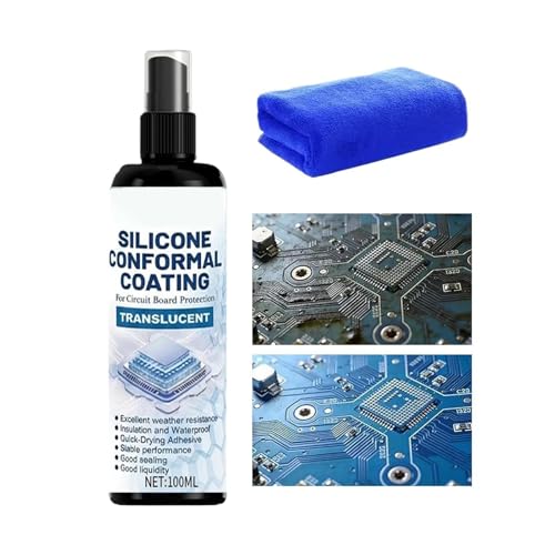 Spray De Revestimiento De Silicona Conforme - 100 Ml De Masilla Transparente Flexible E Impermeable | Revestimiento De Enlace De Silicona Impermeable, Spray Limpiador De Contactos Eléctricos | Para