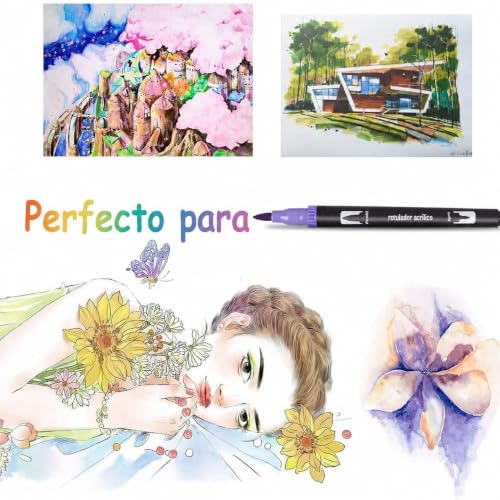 Miniatura 8 de Bonala 132 Rotuladores De Punta Pincel De Arte Para Lettering, Caligrafía, Colorear, Dibujar, Pintar: Regalo Para Niños Y Adultos.