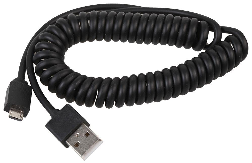 Pro Signal Men's Coiled Usb 2.0 A - Micro B Charge And Data Cable, 0.5M