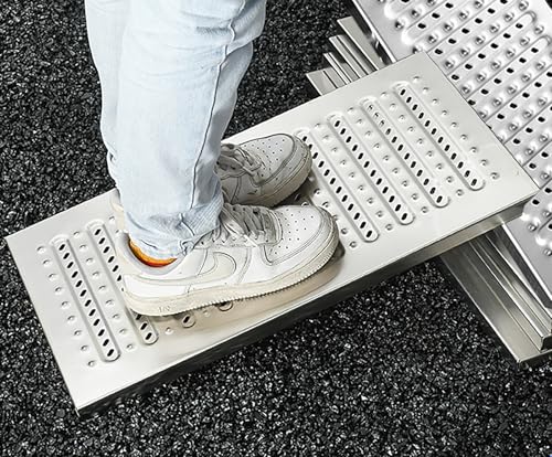 MLYAYE Heavy Duty Stainless Steel Channel Drain Grates 5pack, Total Length 114inch Floor Drain Water Covers Plate for Basement/Balconies/Flower Bed/Parking/Slope(15 7/10 x 22 4/5 inch/40x58cm)