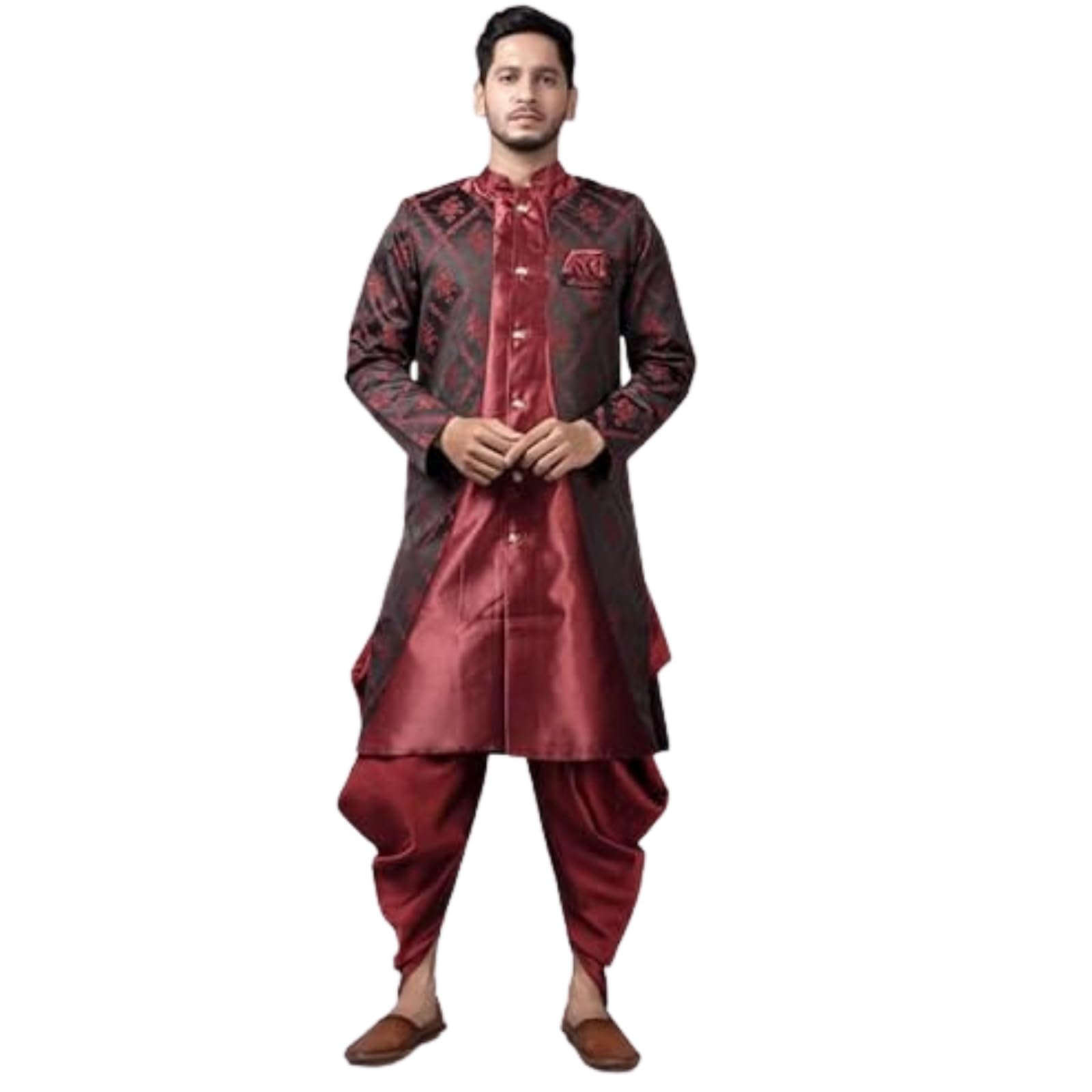 Mens Ethnic Wear Wedding Sherwani & Dhoti Set