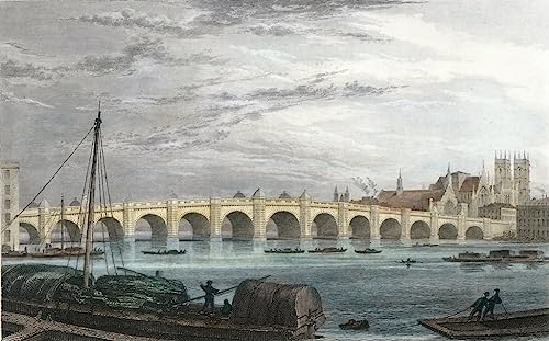 Affiche Pont de Westminster Londres par Shepherd toile murale salon 60x90cm