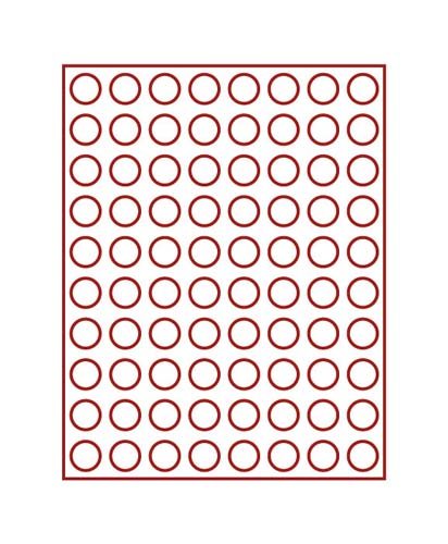 Lindner 2108E Velourseinlage Rot de terciopelo rojo para monedas de 23,5 mm