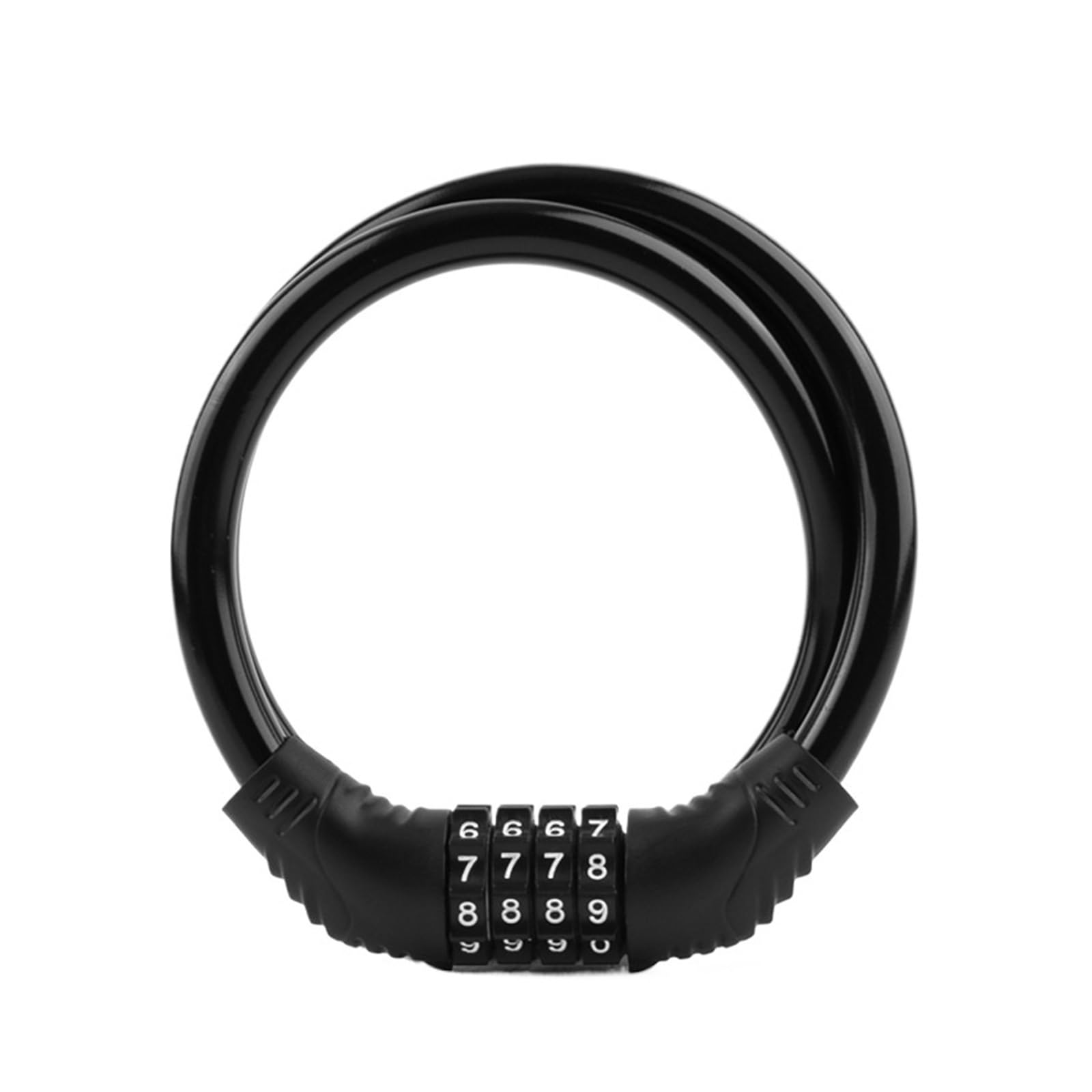 Bicycle Four-Digit Password Lock Mountain Road Bike Portable Anti-Theft Lock Bicycle Riding Equipment(Black)