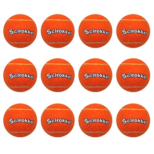SCIROKKO 12 Pack Dog Squeaky Tennis Balls for Pet Playing Fetching, Orange Attractive Toys - 2.5 inches